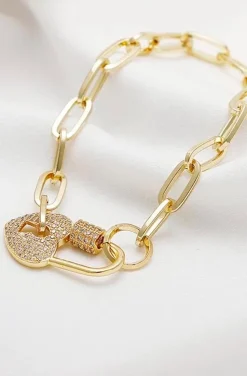 PULSERA ESLABONES HEART LOCKED