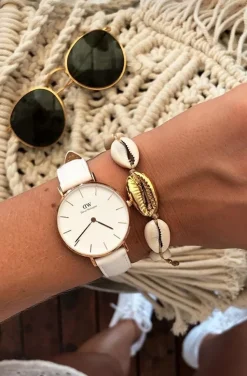 PULSERA O TOBILLERA CONCHA DORADA 24K