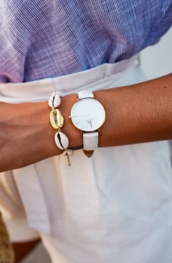 PULSERA O TOBILLERA CONCHA DORADA 24K
