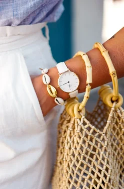 PULSERA O TOBILLERA CONCHA DORADA 24K
