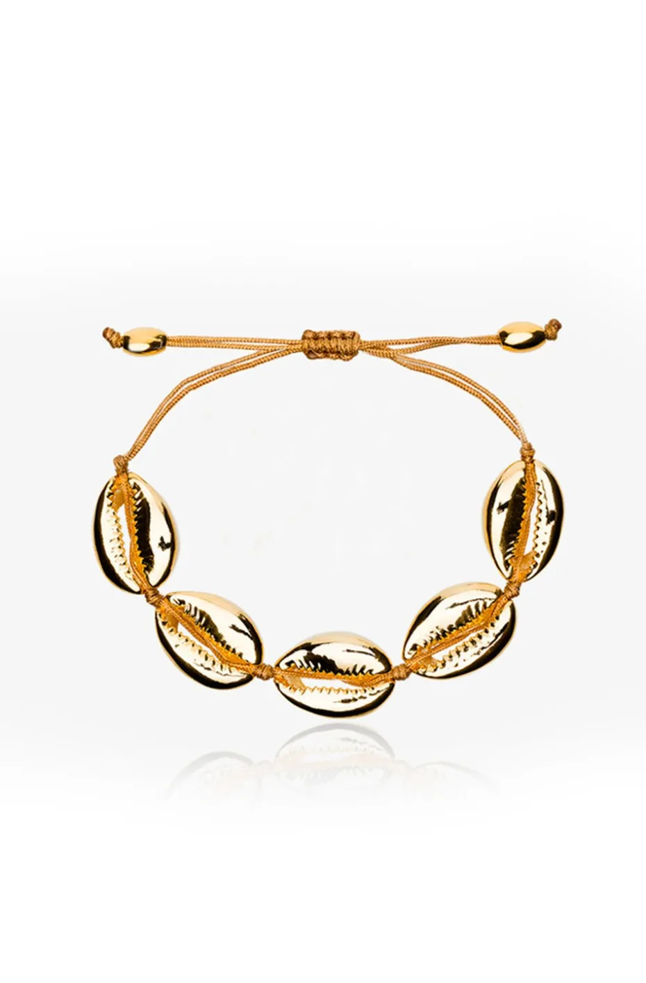 PULSERA O TOBILLERA COWRIE DORADA 24K