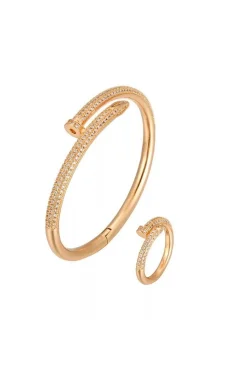 PULSERA SCREW CIRCONITAS DORADA
