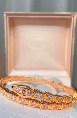 PULSERA SERPIENTE CIRCONITAS GOLD