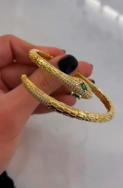 PULSERA SERPIENTE OJO ESMERALDA
