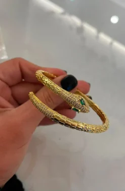 PULSERA SERPIENTE OJO ESMERALDA