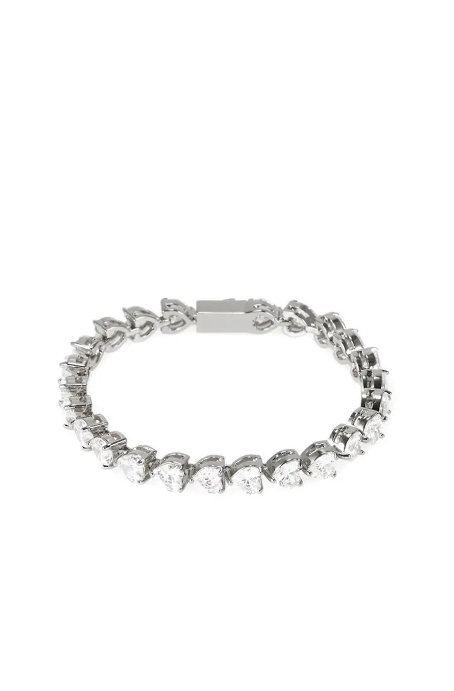 PULSERA TENNIS CORAZONES PLATA