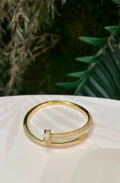 PULSERA TORNILLO ACERO DORADA