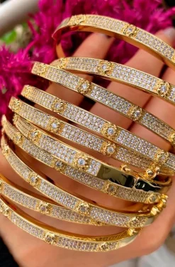 PULSERAS CIRCONITAS SOBRE CIRCONITAS DORADA