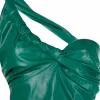 TOP DE CUERO VERDE UN TIRANTE
