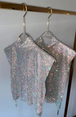TOP JOYA DE CRISTALES PLATA