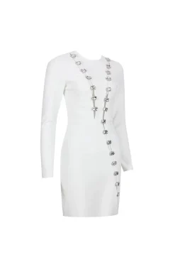 VESTIDO CUT OUT CON DETALLE DE CRISTALES