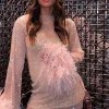 VESTIDO DE MALLA DIAMANTES ROSA