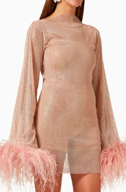 VESTIDO DE MALLA DIAMANTES ROSA