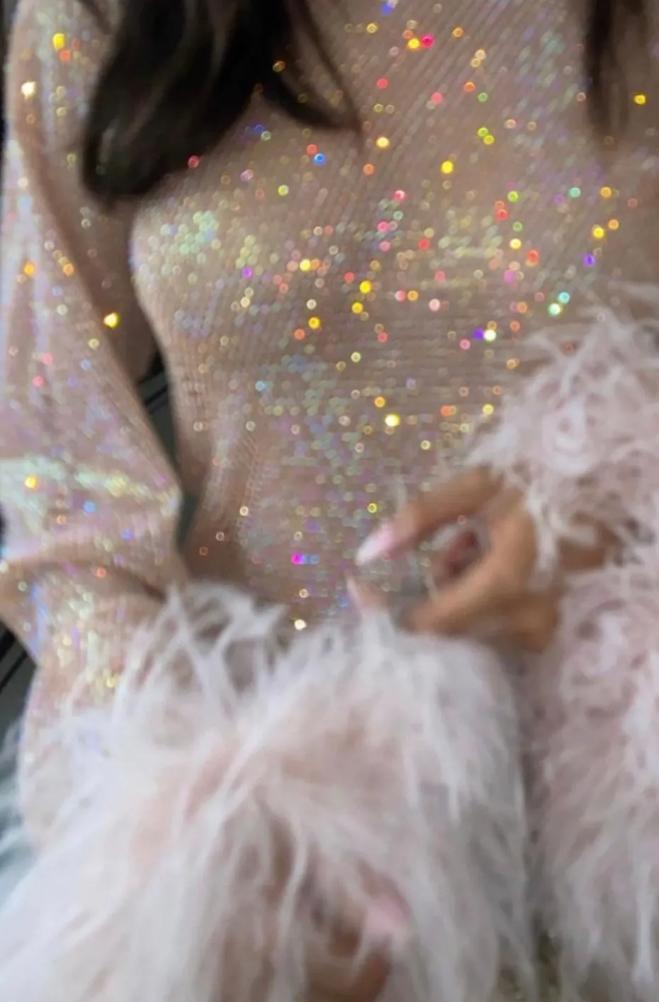 VESTIDO DE MALLA DIAMANTES ROSA