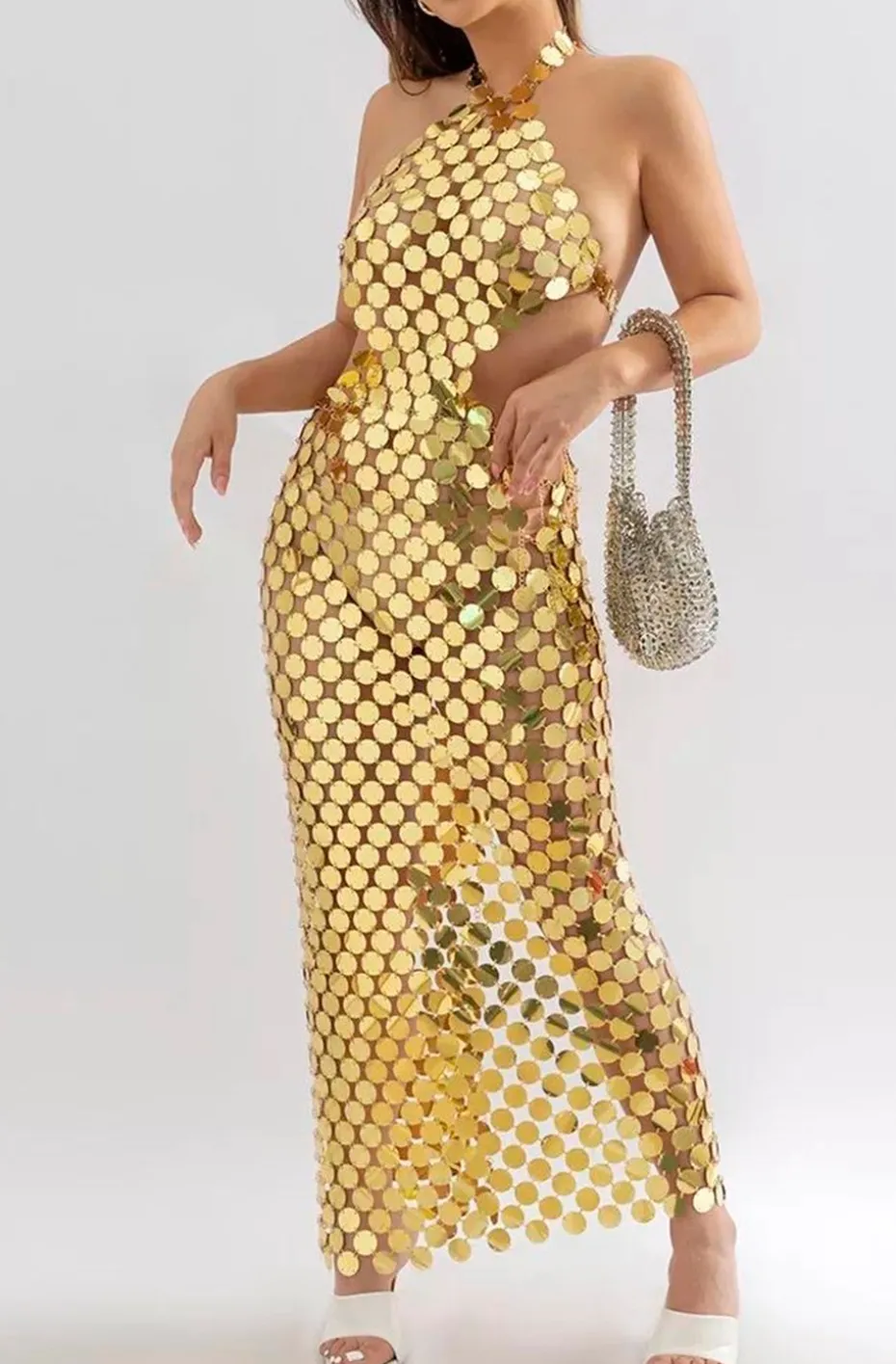 VESTIDO DISCO DORADO