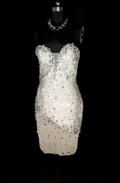 VESTIDO JOYA PEDRERÍA PLATA