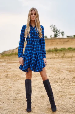 VESTIDO KIENNA BLUE PLAID DRESS BY FETICHE SUANCES