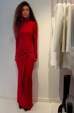 VESTIDO LARGO ROJO HELSA
