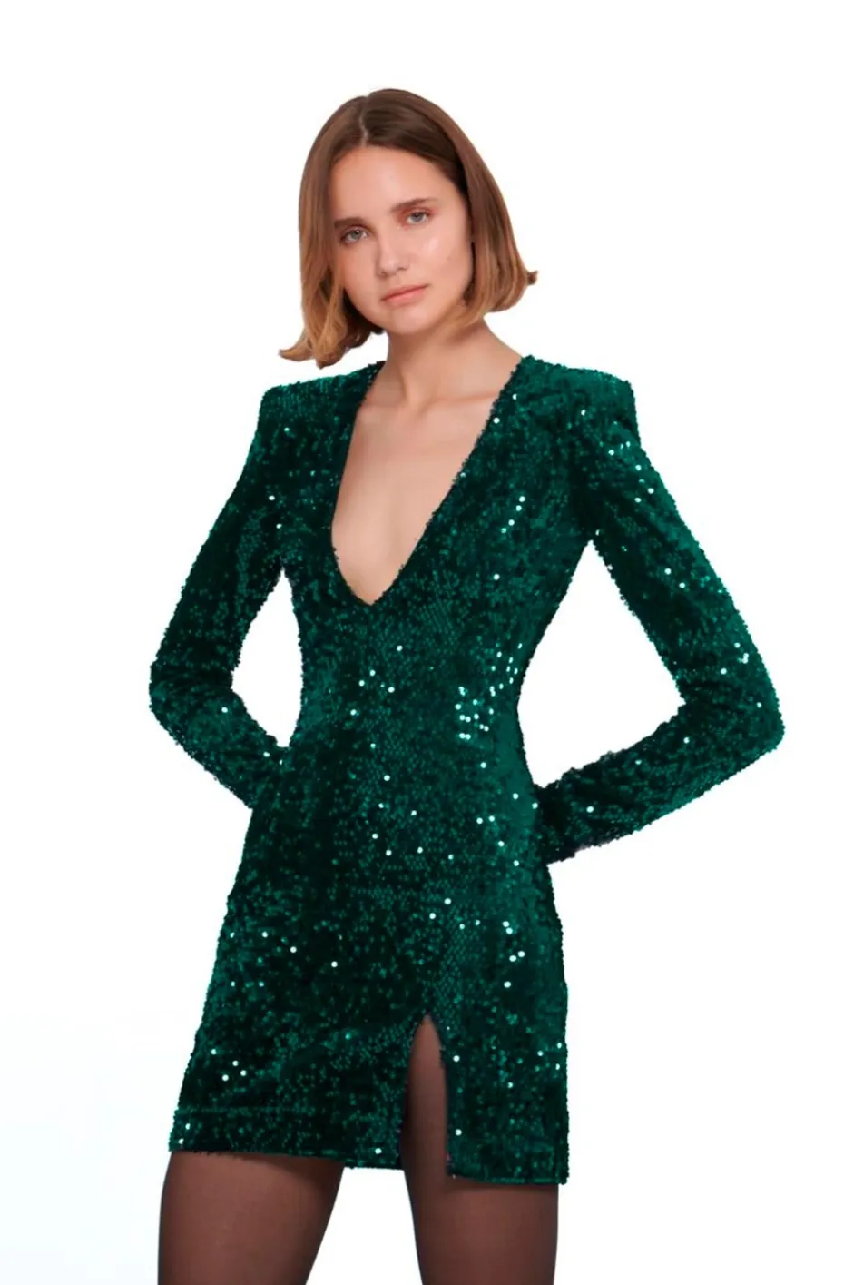 VESTIDO MINI LENTEJUELAS VERDE
