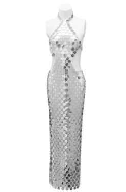 VESTIDO PLATA DISCO