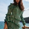 VESTIDO ZAYA CAHEMIRA PRINT GREEN DRESS BY FETICHE SUANCES