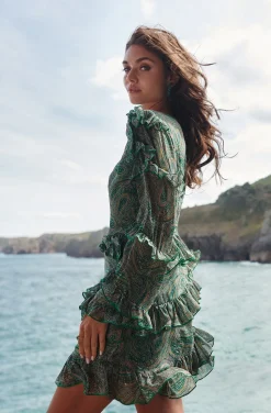 VESTIDO ZAYA CAHEMIRA PRINT GREEN DRESS BY FETICHE SUANCES