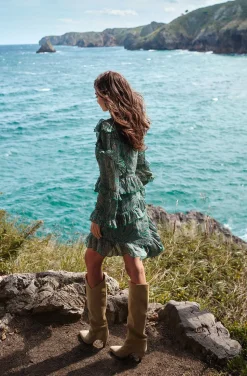 VESTIDO ZAYA CAHEMIRA PRINT GREEN DRESS BY FETICHE SUANCES