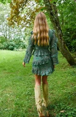 VESTIDO ZAYA CAHEMIRA PRINT GREEN DRESS BY FETICHE SUANCES