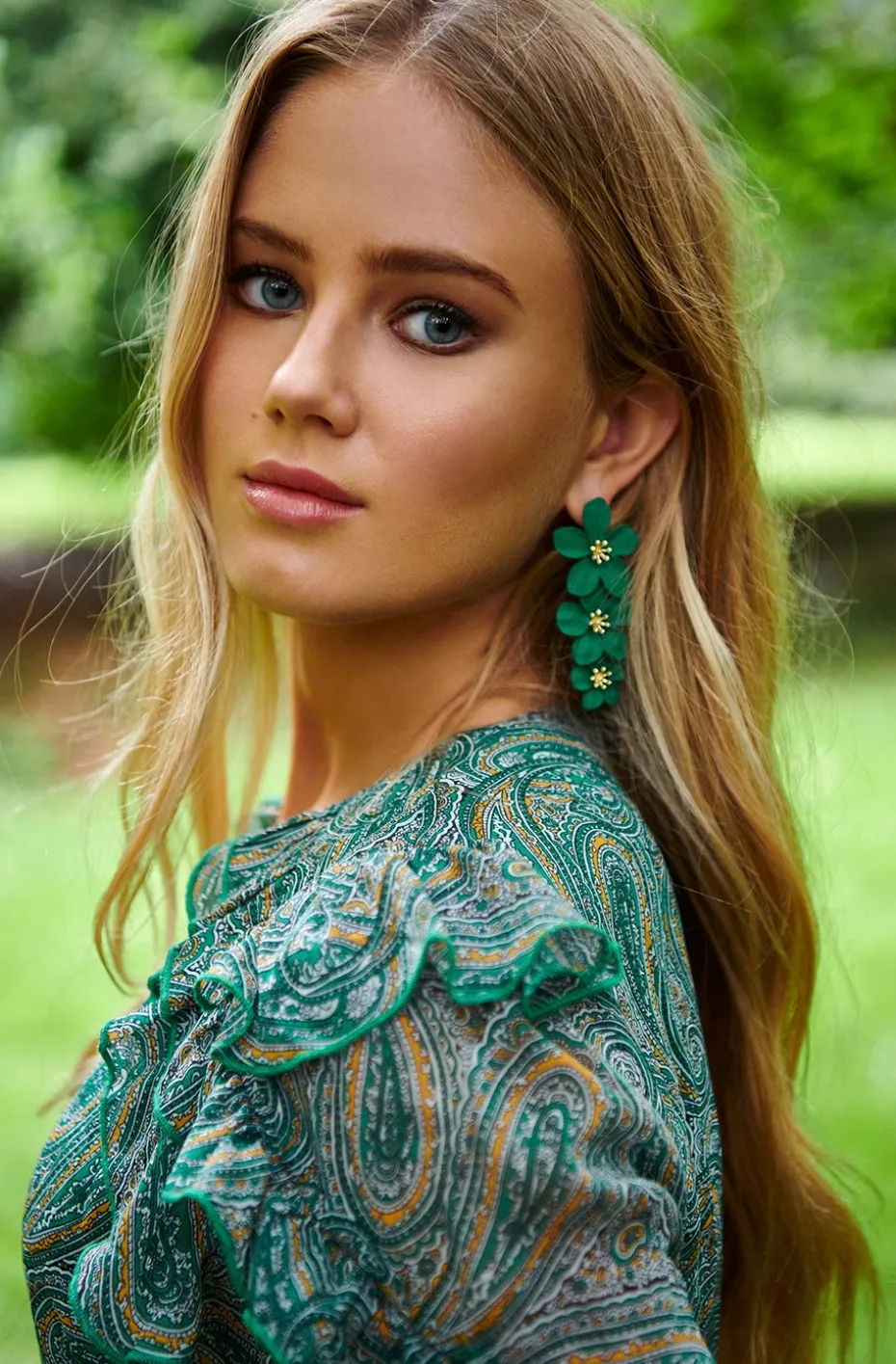 VESTIDO ZAYA CAHEMIRA PRINT GREEN DRESS BY FETICHE SUANCES